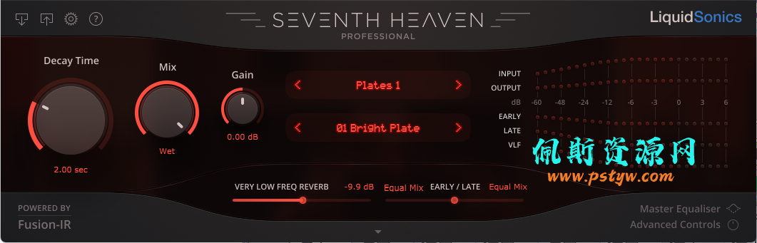 第七天堂混响插件详细使用教程中英文翻译对比(LiquidSonics Seventh Heaven Professional v1.3.3)