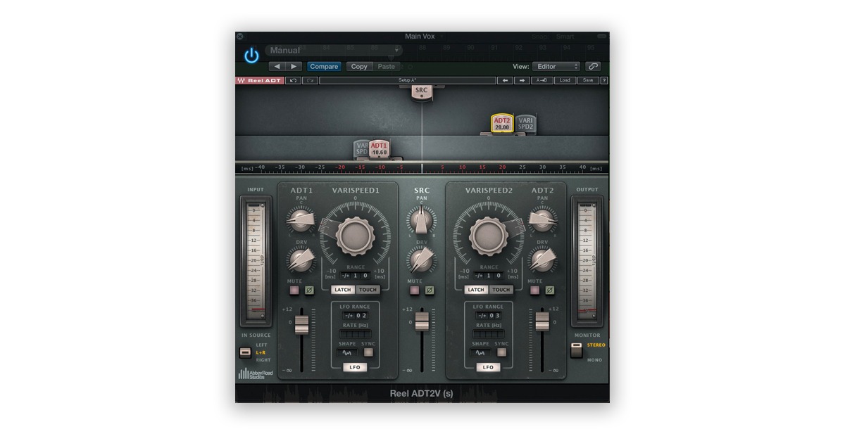 Waves Reel ADT 磁带双声效果插件中英文对比教程