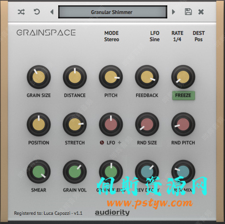 粒度处理器audiority grainspace v2.3 增加粒感和混响效果VST插件音频插图